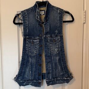 Free People Blue Denim Vest